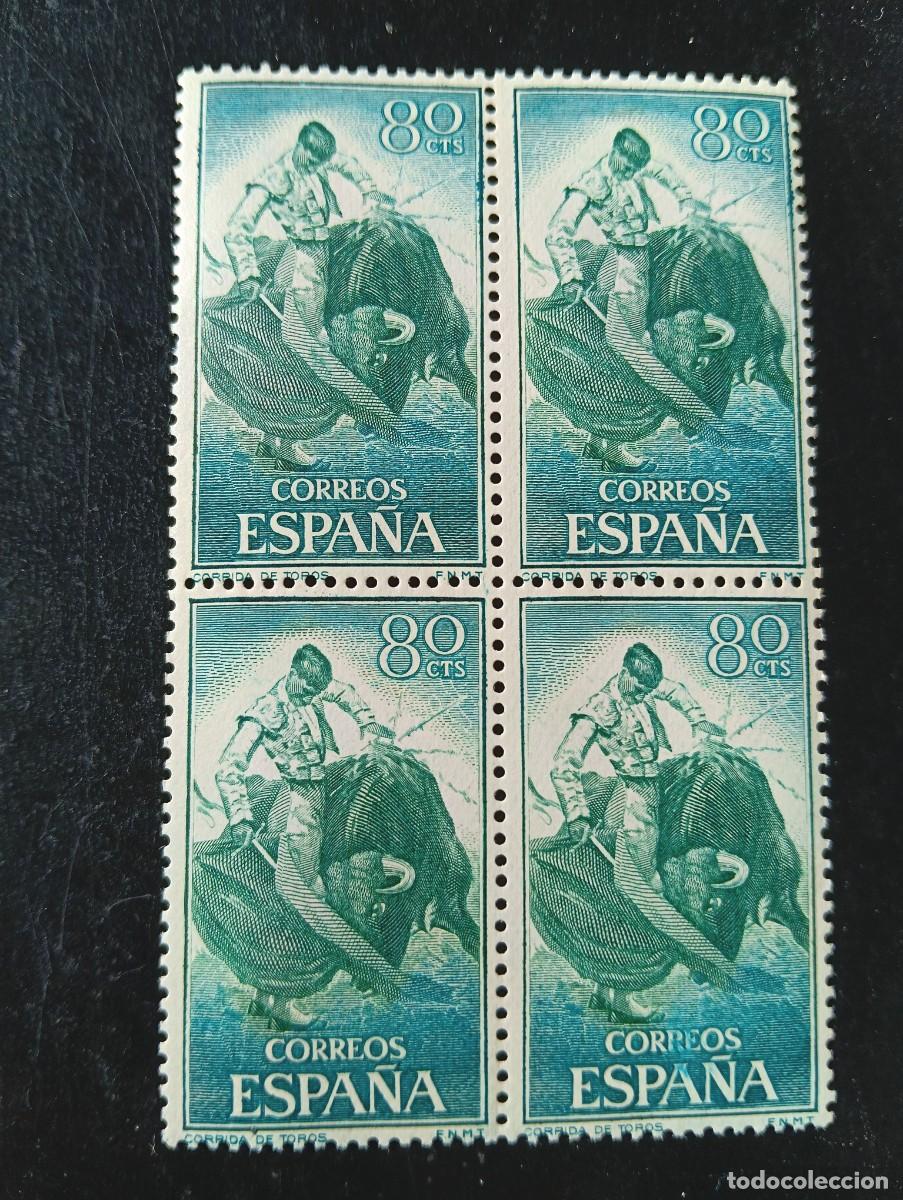 Timbres: ESPA&Ntilde;A 1960 - Serie Fiesta Nacional - Tauromaquia - CORRIDA DE TOROS - Edifil 1260 - BLOQUE 4 SELLOS