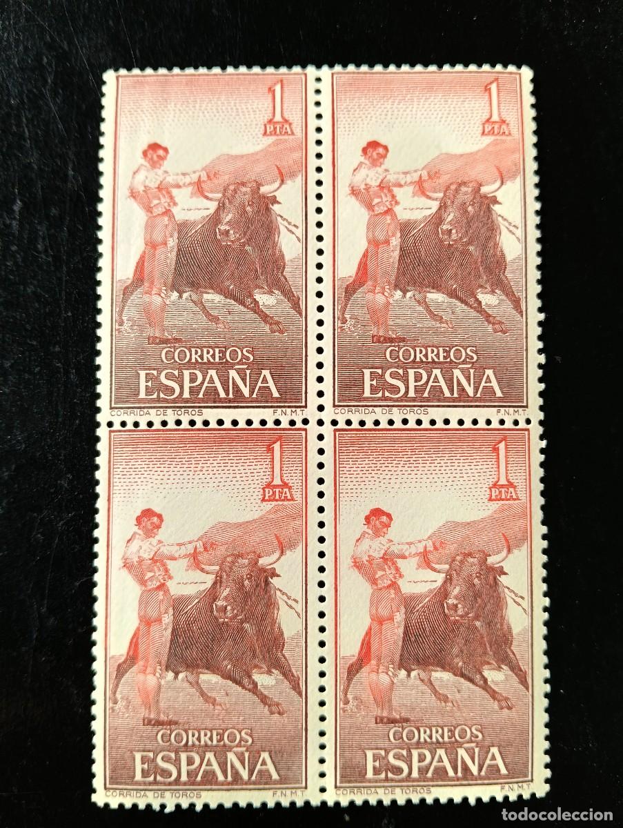 Timbres: ESPA&Ntilde;A 1960 - Serie Fiesta Nacional - Tauromaquia - CORRIDA DE TOROS - Edifil 1261 - BLOQUE 4 SELLOS