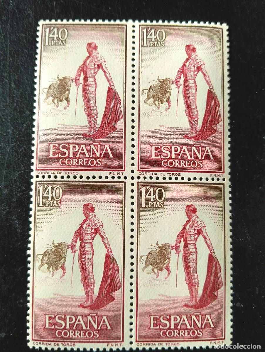Timbres: ESPA&Ntilde;A 1960 - Serie Fiesta Nacional - Tauromaquia - CORRIDA DE TOROS - Edifil 1262 - BLOQUE 4 SELLOS