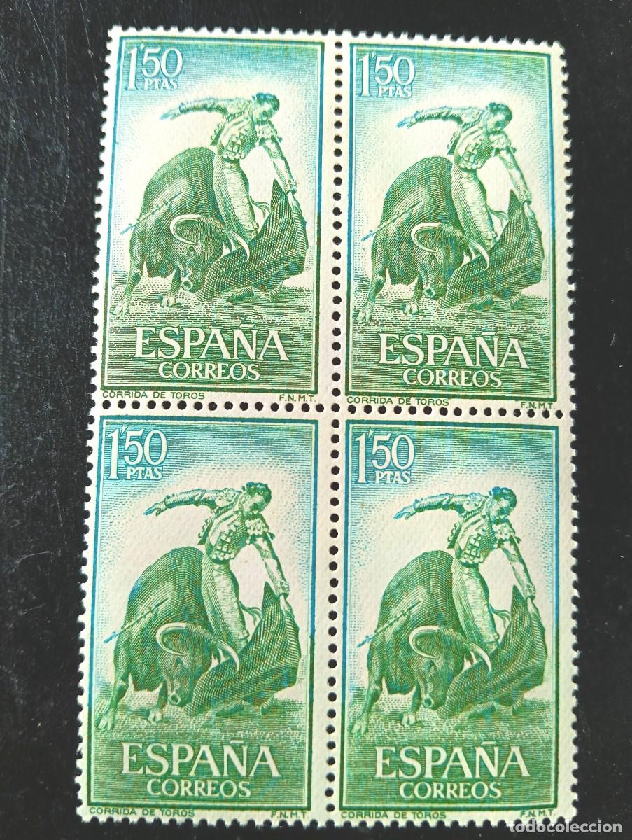 Stamps: ESPA&Ntilde;A 1960 - Serie Fiesta Nacional - Tauromaquia - CORRIDA DE TOROS - Edifil 1263 - BLOQUE 4 SELLOS