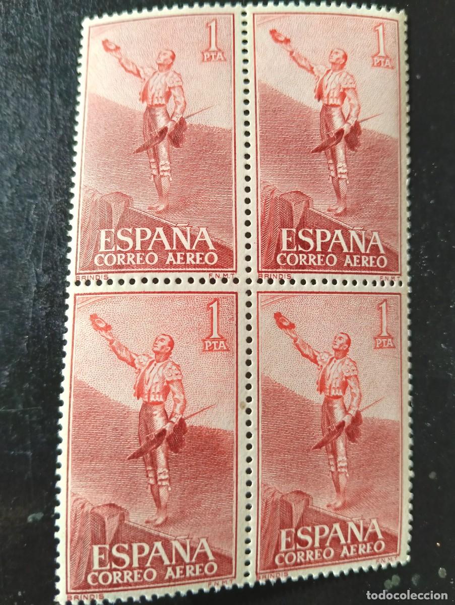 Selos: ESPA&Ntilde;A 1960 - Serie Fiesta Nacional - Tauromaquia - BRINDIS - Edifil 1268 - BLOQUE 4 SELLOS