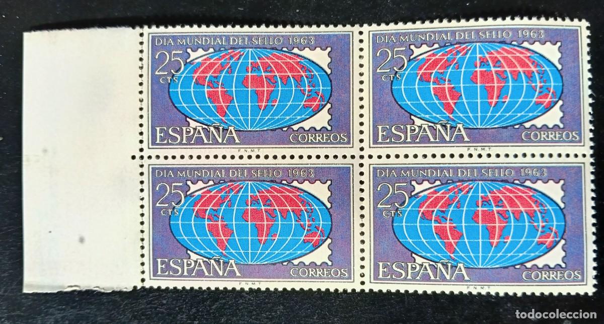 Stamps: ESPA&Ntilde;A 1963 - EDIFIL 1509 - DIA MUNDIAL DEL SELLO - BLOQUE 4 SELLOS