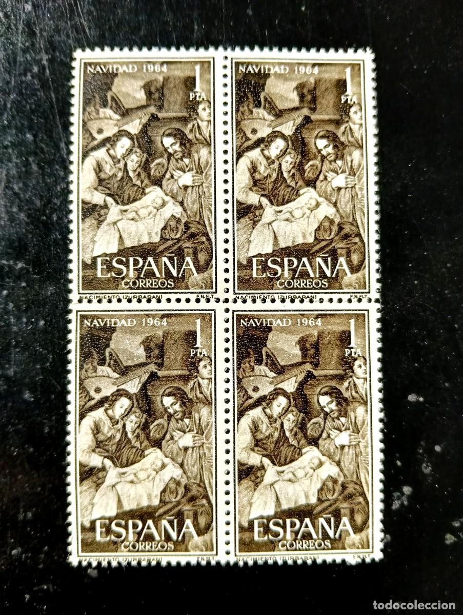 Stamps: ESPA&Ntilde;A 1964 - EDIFIL 1630 - NAVIDAD - BLOQUE 4 SELLOS