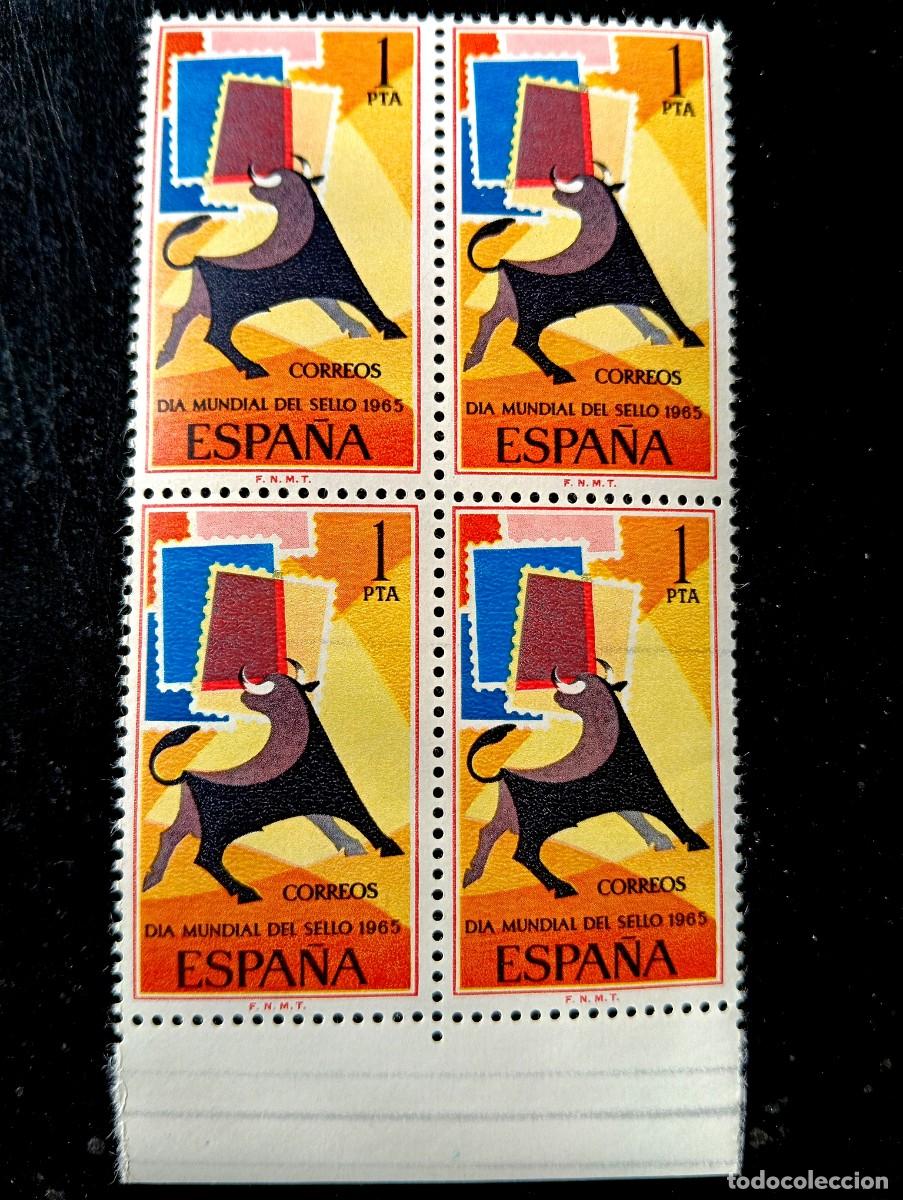 Stamps: ESPA&Ntilde;A 1965 - D&iacute;a Mundial del Sello - EDIFIL 1667 - Bloque de 4