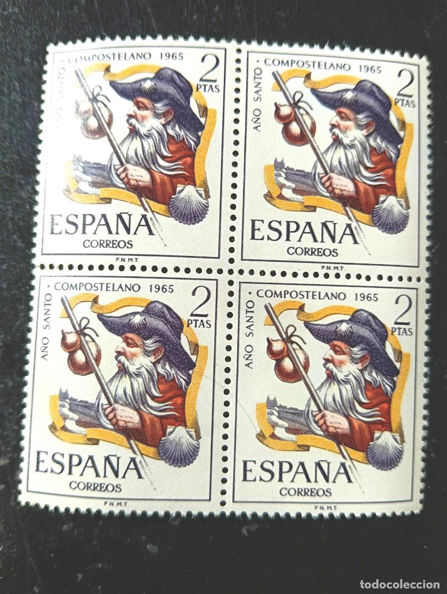 Stamps: ESPA&Ntilde;A 1965 - A&Ntilde;O SANTO COMPOSTELANO - EDIFIL 1673 - Bloque de 4 SELLOS