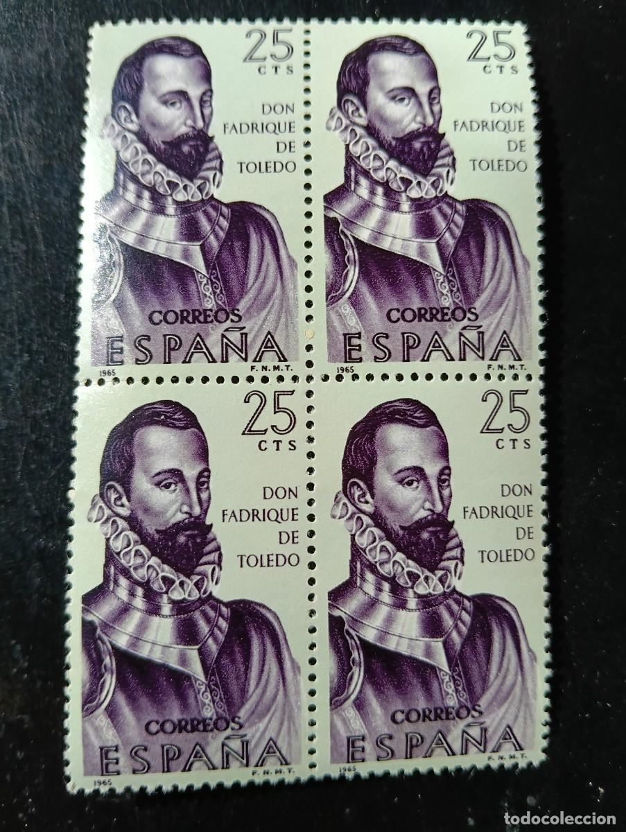 Selos: Espa&ntilde;a 1965 - Edifil 1678 - Forjadores de Am&eacute;rica - D. Fadrique de Toledo - Bloque de 4 sellos