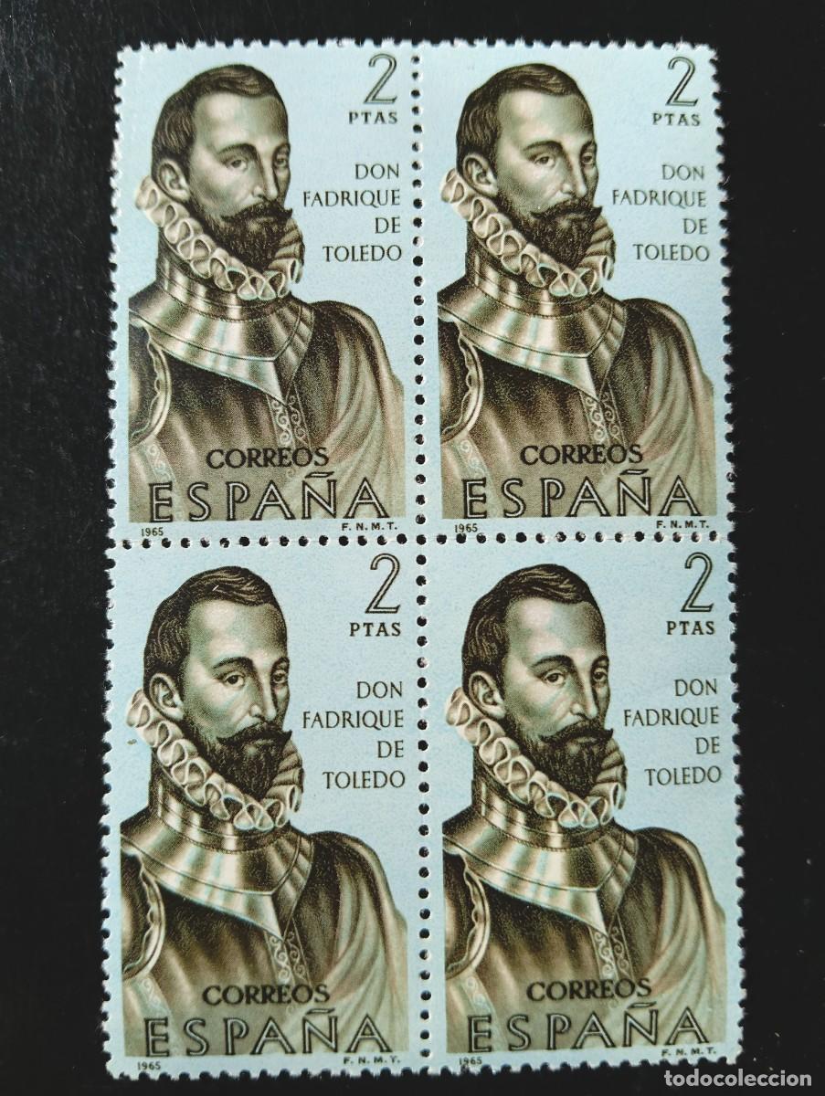 Selos: Espa&ntilde;a 1965 - Edifil 1682 - Forjadores de Am&eacute;rica - DON FADRIQUE DE TOLEDO - Bloque de 4 sellos