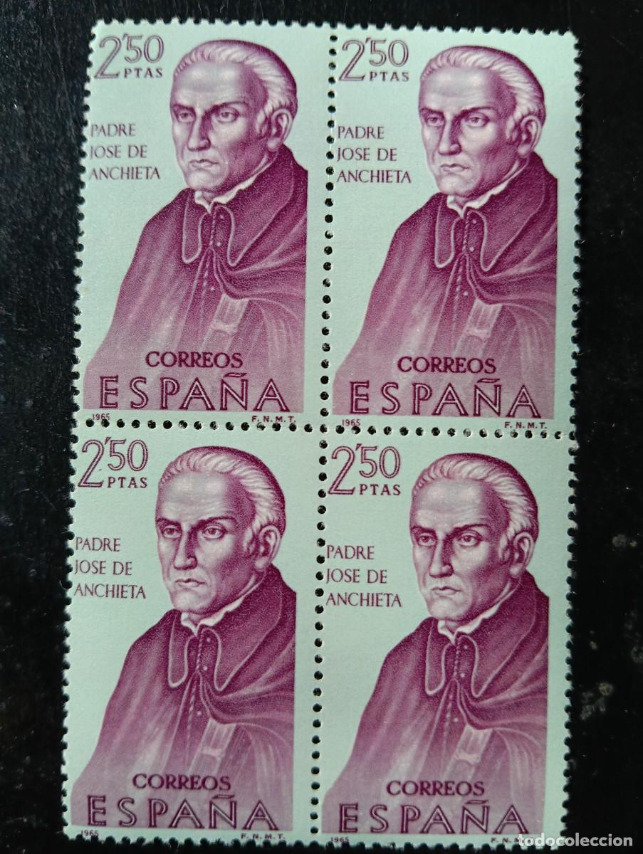 Selos: Espa&ntilde;a 1965 - Edifil 1683 - Forjadores de Am&eacute;rica - PADRE JOSE DE ANCHIETA - Bloque de 4 sellos