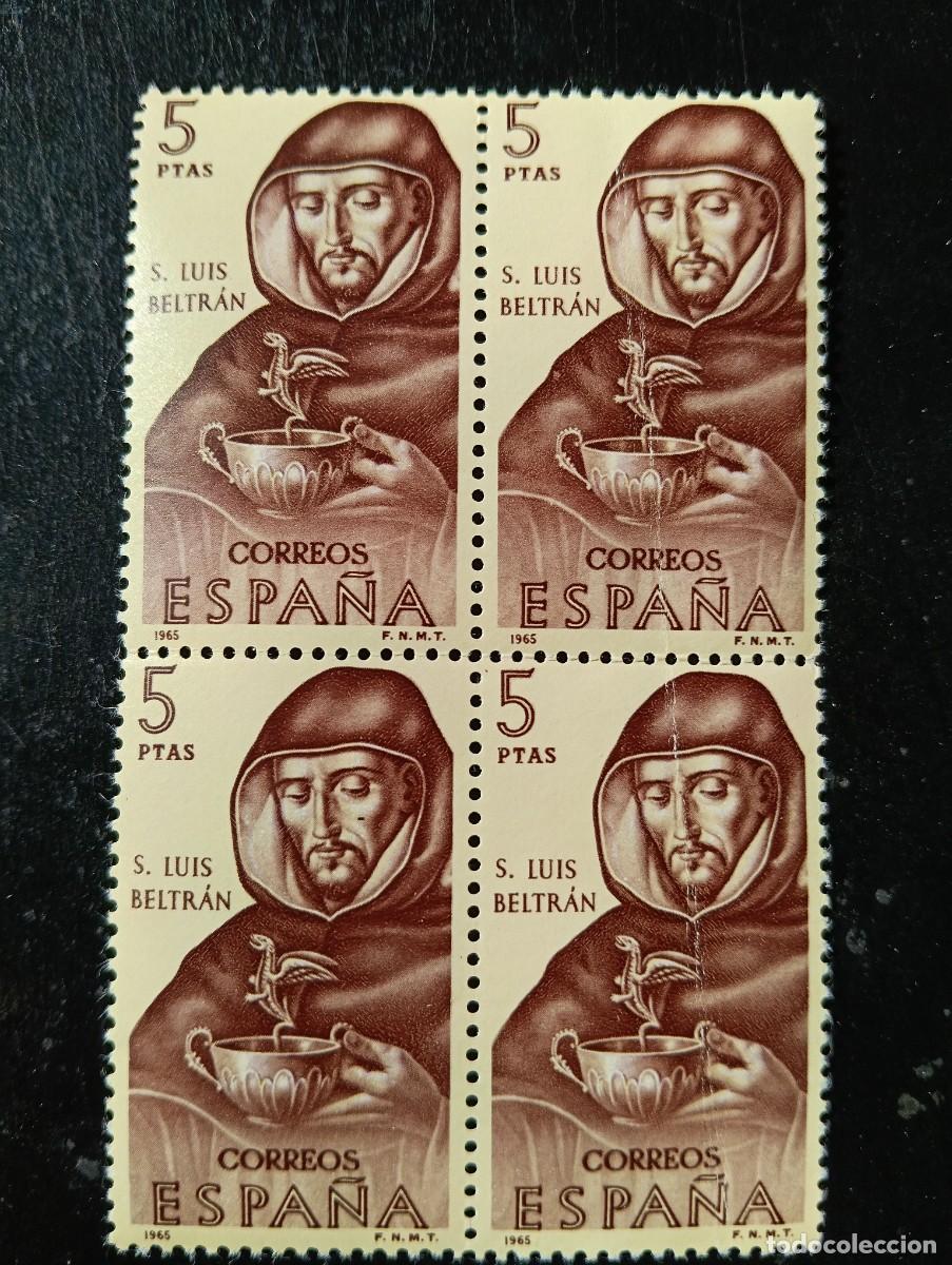 Selos: Espa&ntilde;a 1965 - Edifil 1685 - Forjadores de Am&eacute;rica - S. LUIS BELTRAN - Bloque de 4 sellos