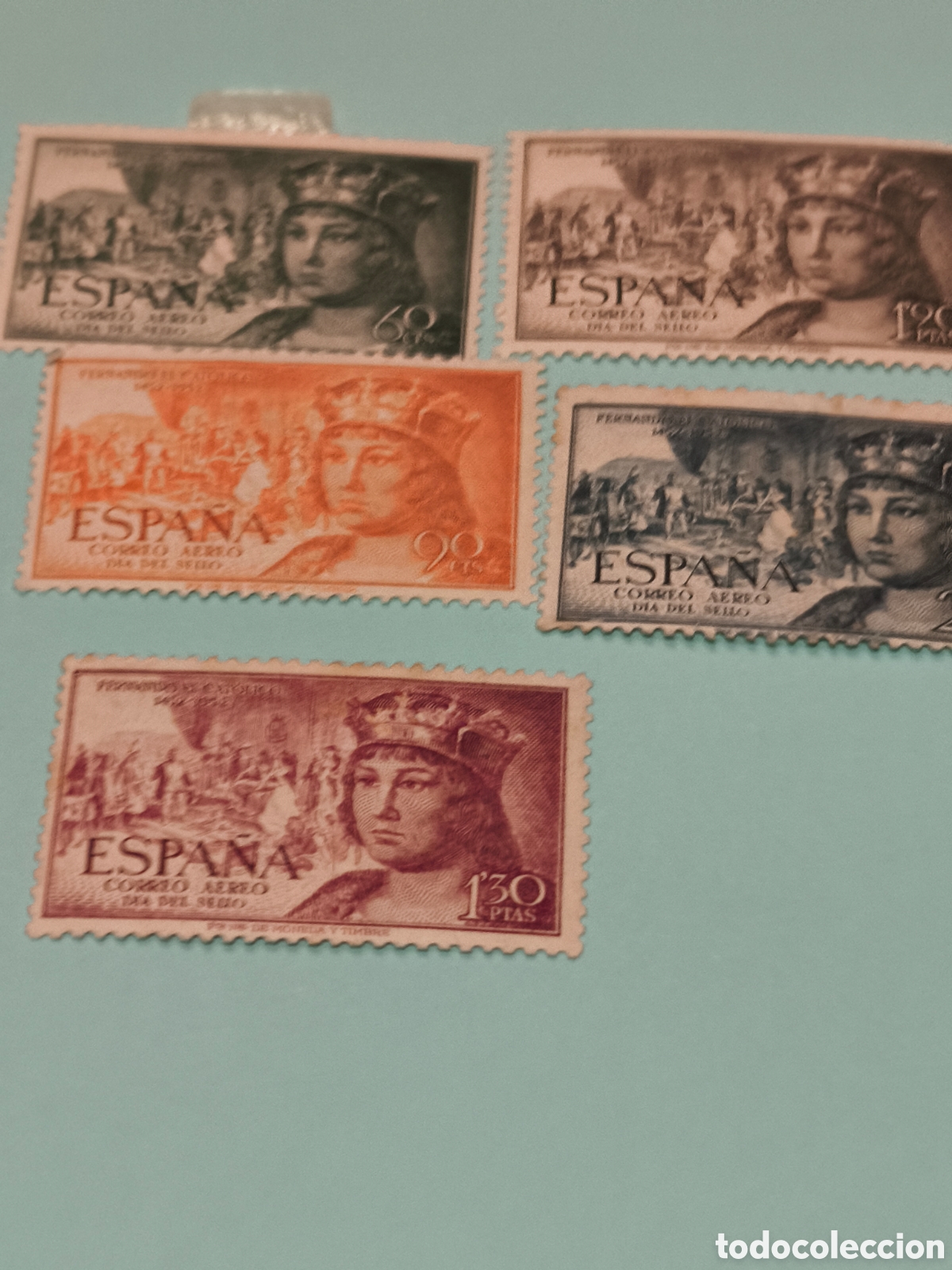 Sellos: Serie completa de Espa&ntilde;a 2 centenario a&eacute;rea nueva con goma ** impecable ver - Foto 3