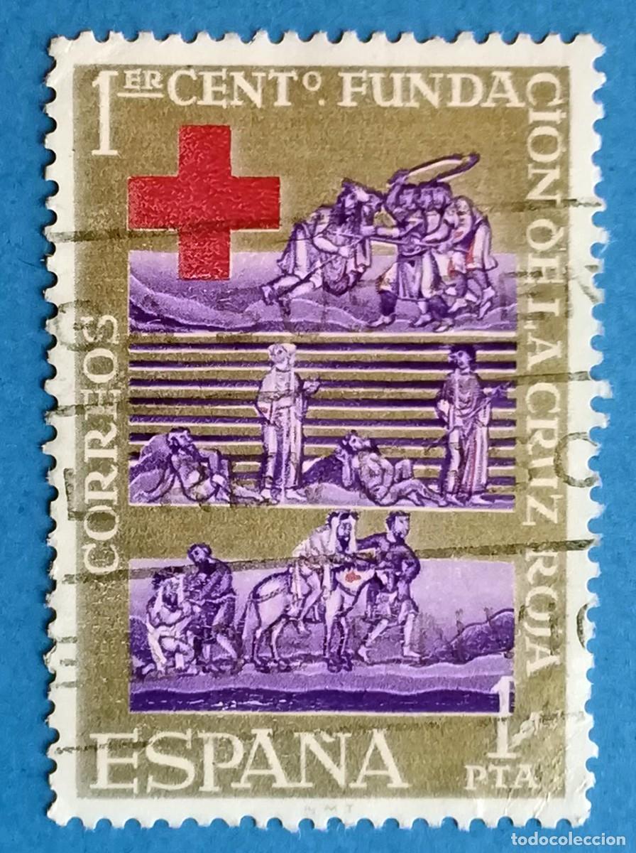 Selos: I Centenario Fundaci&oacute;n Cruz Roja. Edifil 1534. Usado, sin fijasellos.