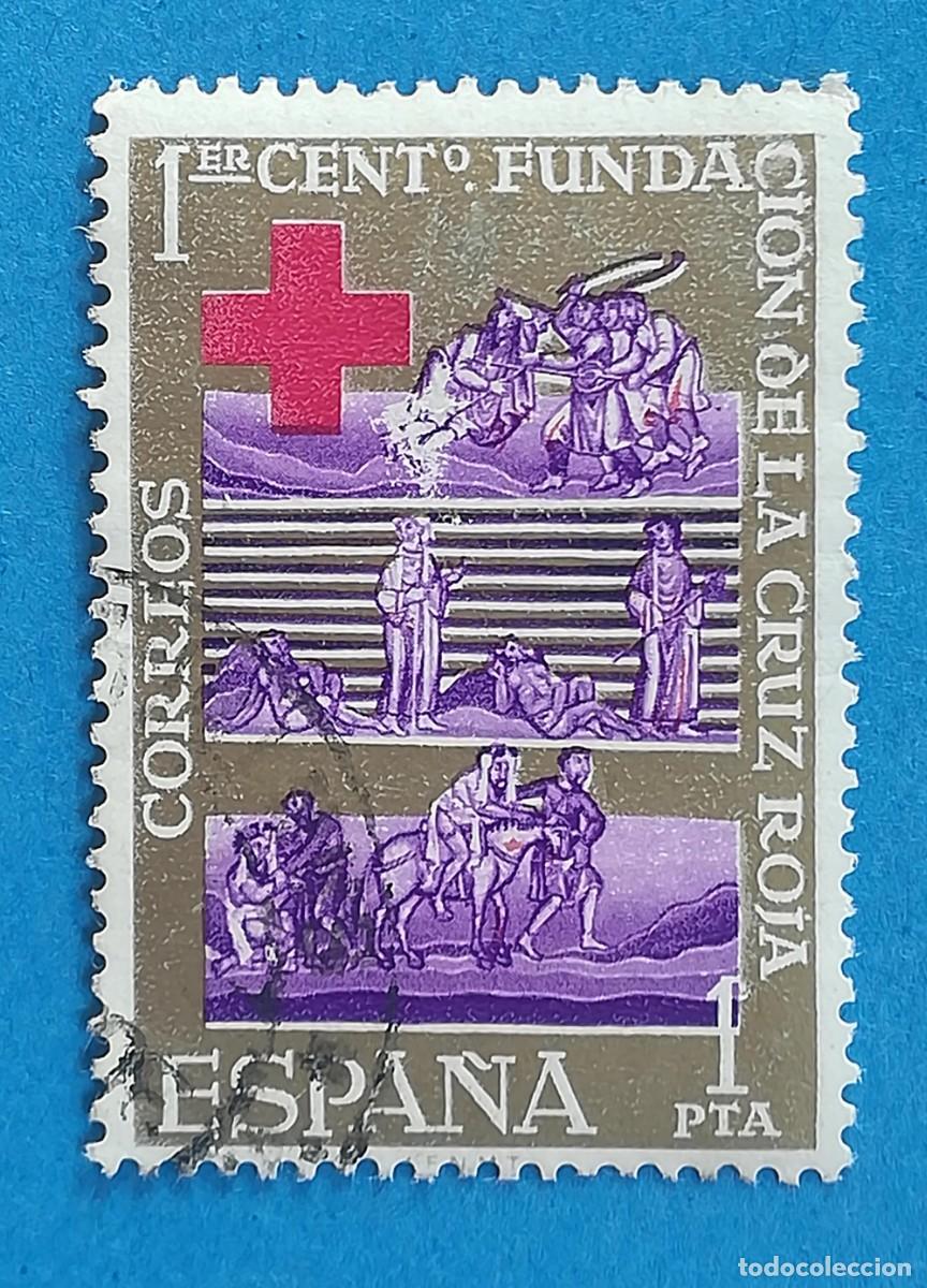 Selos: I Centenario Fundaci&oacute;n Cruz Roja. Edifil 1534. Usado, sin fijasellos.