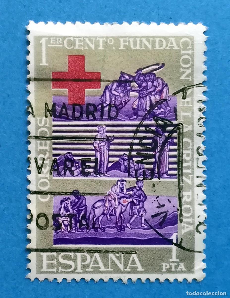 Stamps: I Centenario Fundaci&oacute;n Cruz Roja. Edifil 1534. Usado, sin fijasellos.