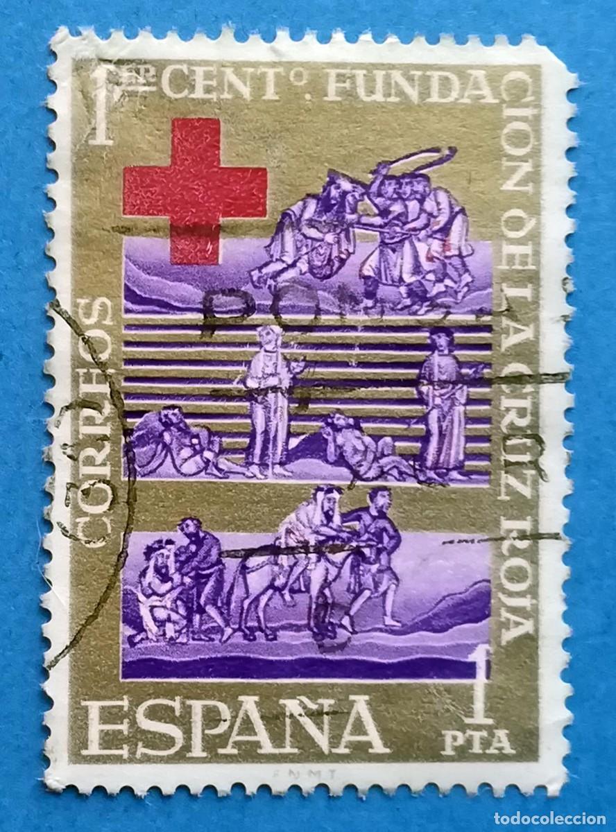 Selos: I Centenario Fundaci&oacute;n Cruz Roja. Edifil 1534. Usado, sin fijasellos.