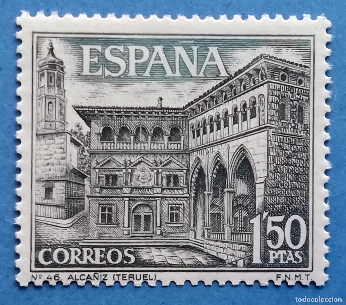 Timbres: Serie tur&iacute;stica N&ordm; 46. Alca&ntilde;iz (Teruel). Edifil 1935. Nuevo, sin fijasellos.