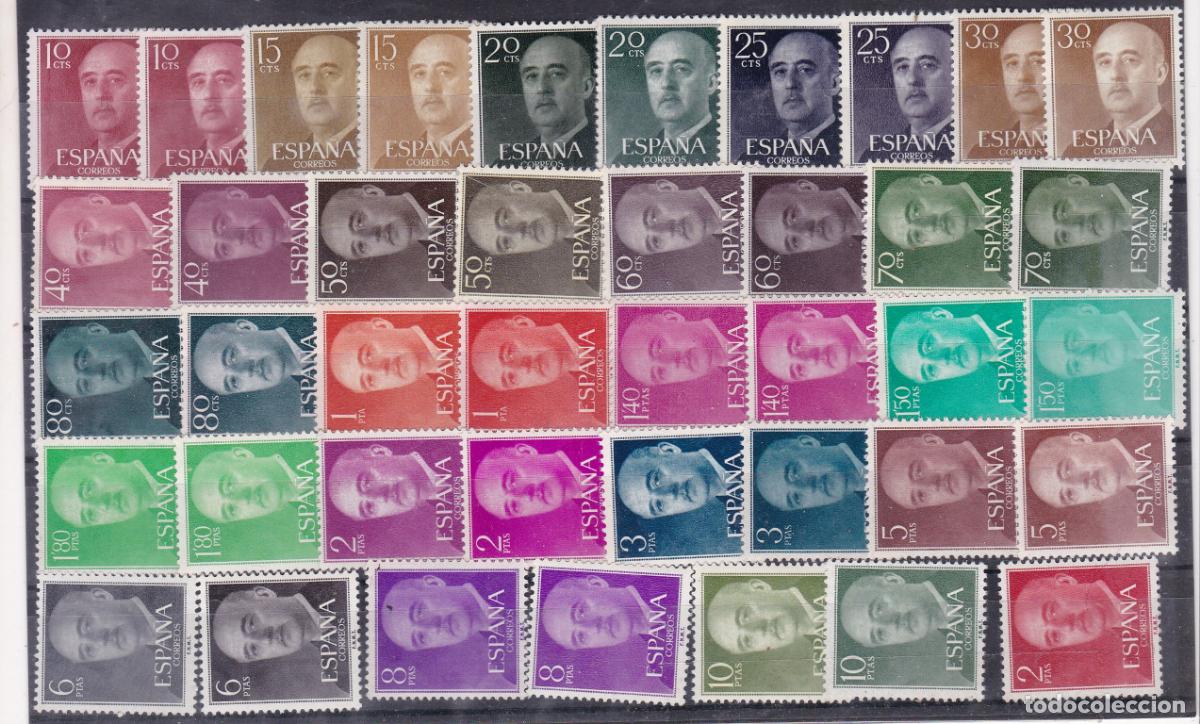 Sellos: AA33- FRANCO Edifil 1143/ 63 + Notables VARIEDADES de COLOR ** Sin Fijasellos. LUJO