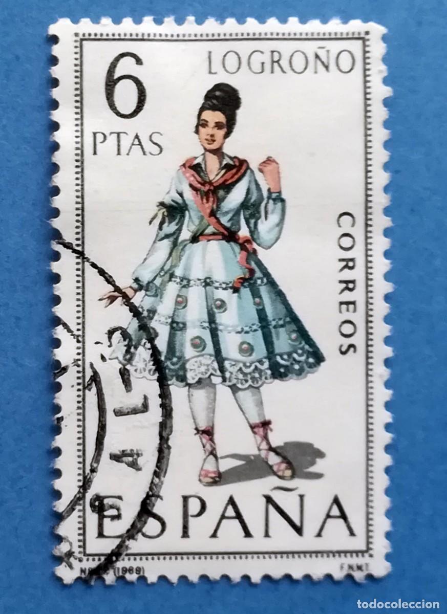 Francobolli: Trajes T&iacute;picos Espa&ntilde;oles. Logro&ntilde;o. Edifil 1850. Usado, sin fijasellos.