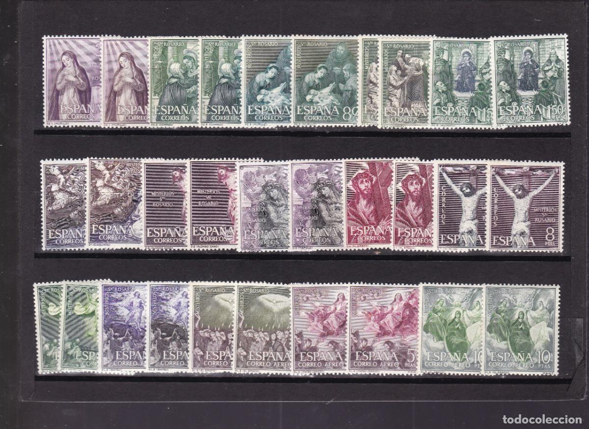Timbres: AA34- MISTERIOS DEL ROSARIO x 2 Series VARIEDADES ** Sin Fijasellos. LUJO
