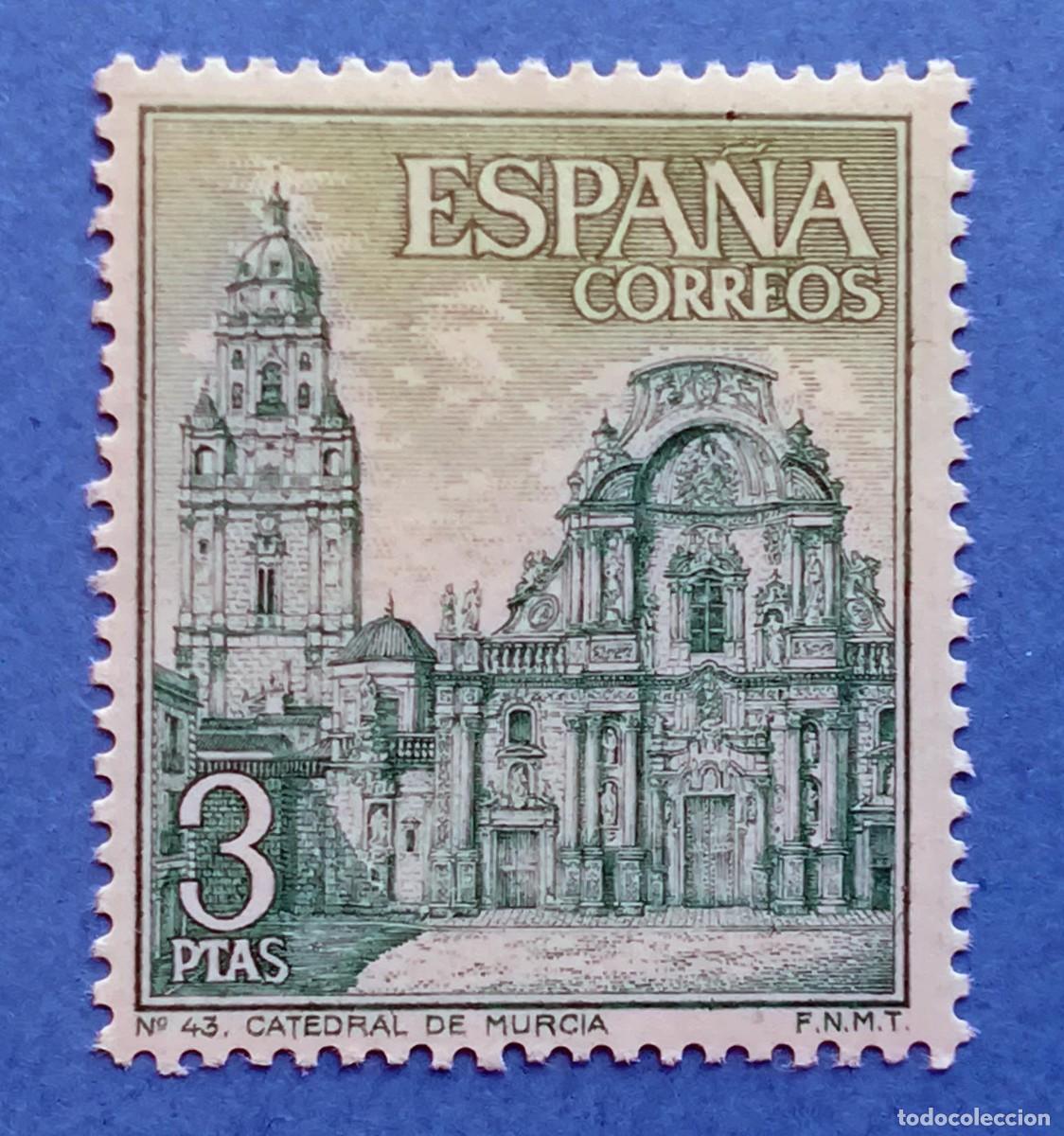 Stamps: Serie tur&iacute;stica N&ordm; 43. Catedral de Murcia. Edifil 1936. Nuevo, sin fijasellos.
