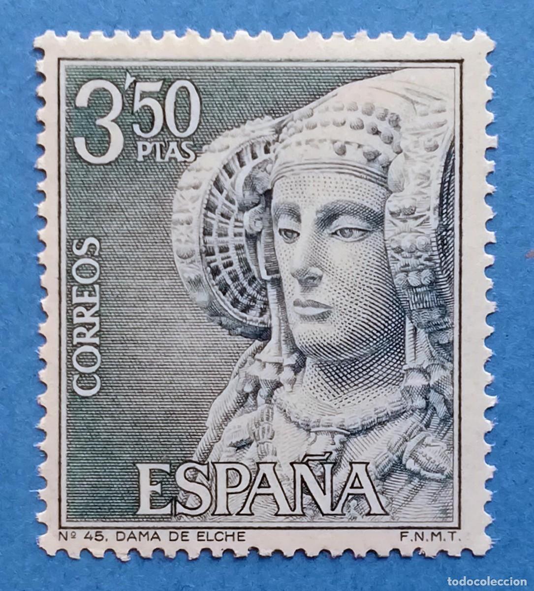 Briefmarken: Serie Paisajes y monumentos N&ordm; 45. La Dama de Elche. Edifil 1937. Nuevo, sin fijasellos.