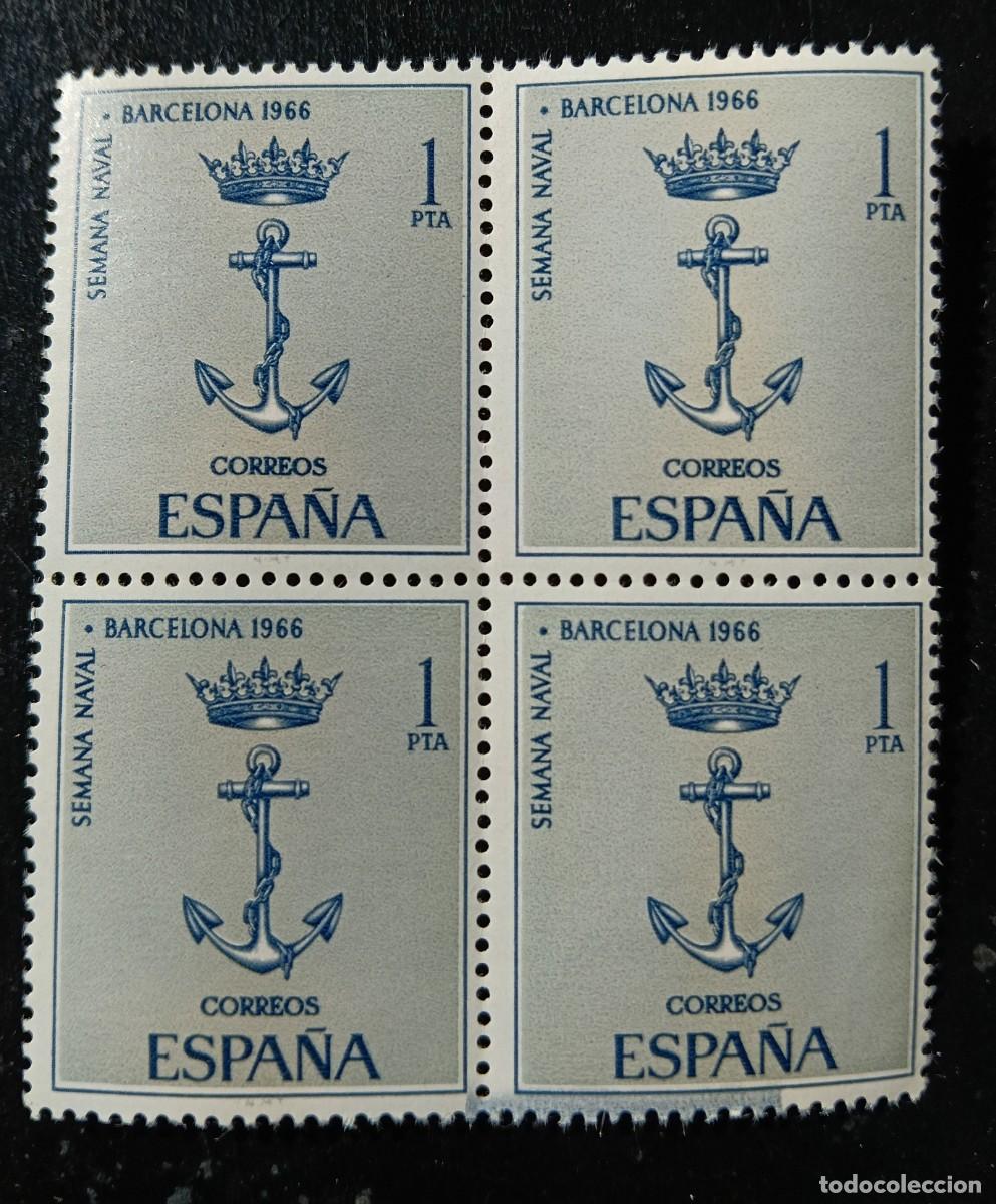 Sellos: ESPA&Ntilde;A 1966 - Edifil 1737 - Semana Naval en Barcelona - BLOQUE DE 4