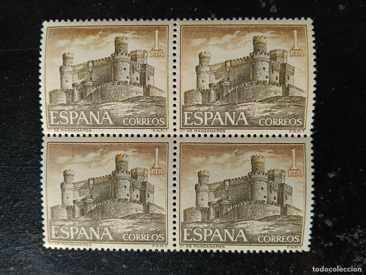Stamps: ESPA&Ntilde;A 1966 - Castillo de Manzanares el Real - Edifil N.&ordm; 1744 - BLOQUE DE 4