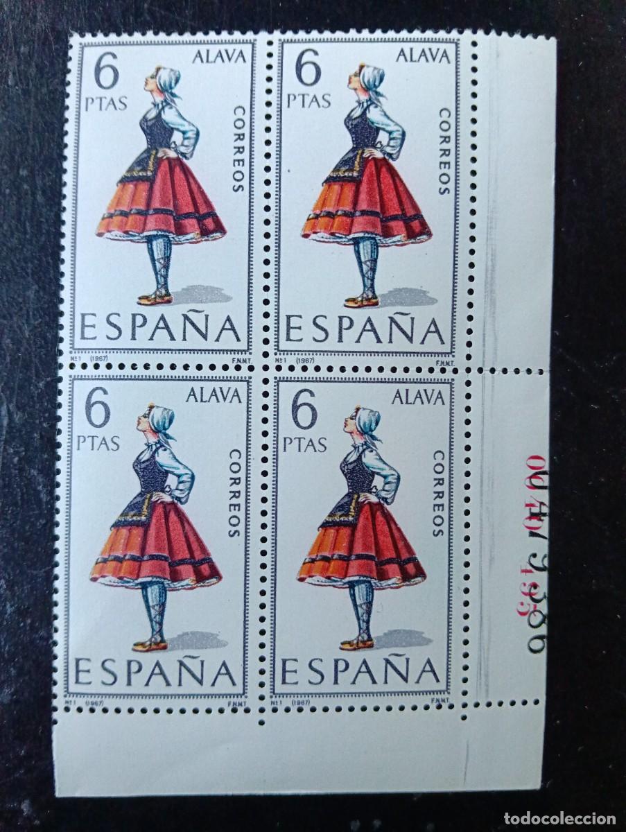 Francobolli: ESPA&Ntilde;A 1967 - Edifil n&ordm; 1767 - Trajes regional de Alava - bloque de 4