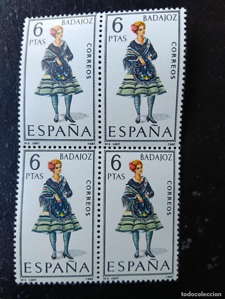 Briefmarken: ESPA&Ntilde;A 1967 - Edifil n&ordm; 1772 - Trajes regional de BADAJOZ - bloque de 4