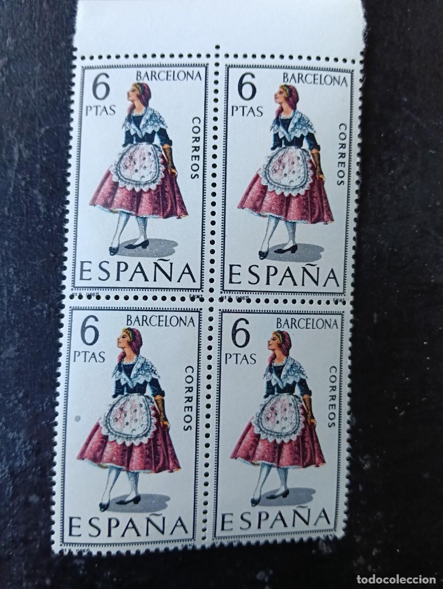 Briefmarken: ESPA&Ntilde;A 1967 - Edifil n&ordm; 1774 - Trajes regional de BARCELONA - bloque de 4