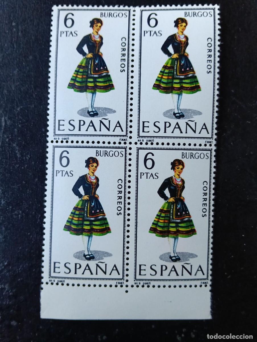 Briefmarken: ESPA&Ntilde;A 1967 - Edifil n&ordm; 1775 - Trajes regional de BURGOS - bloque de 4