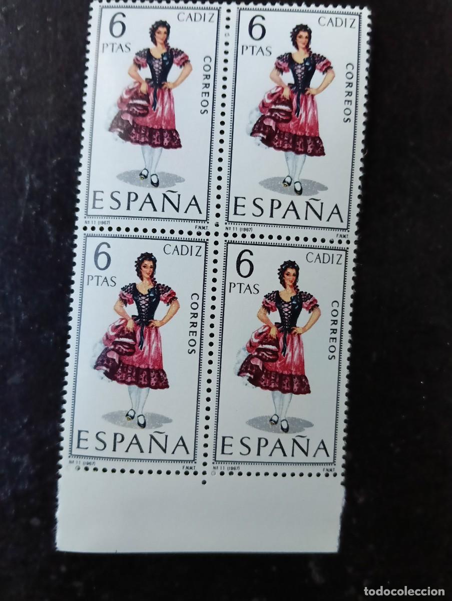 Briefmarken: ESPA&Ntilde;A 1967 - Edifil n&ordm; 1777 - Trajes regional de CADIZ - bloque de 4