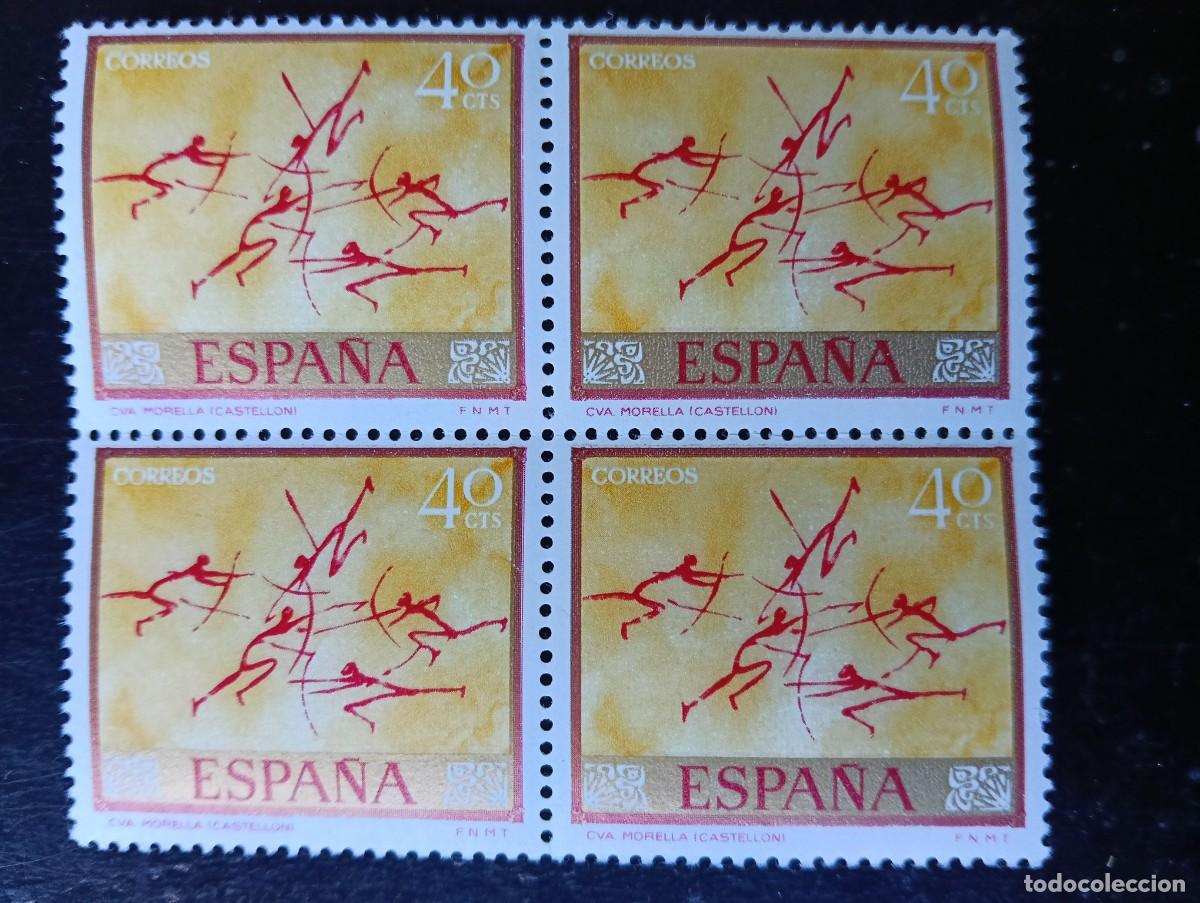 Briefmarken: Espa&ntilde;a 1967 - Edifil 1779 - PINTURAS RUPESTRES - Cueva de Morella - Bloque de 4