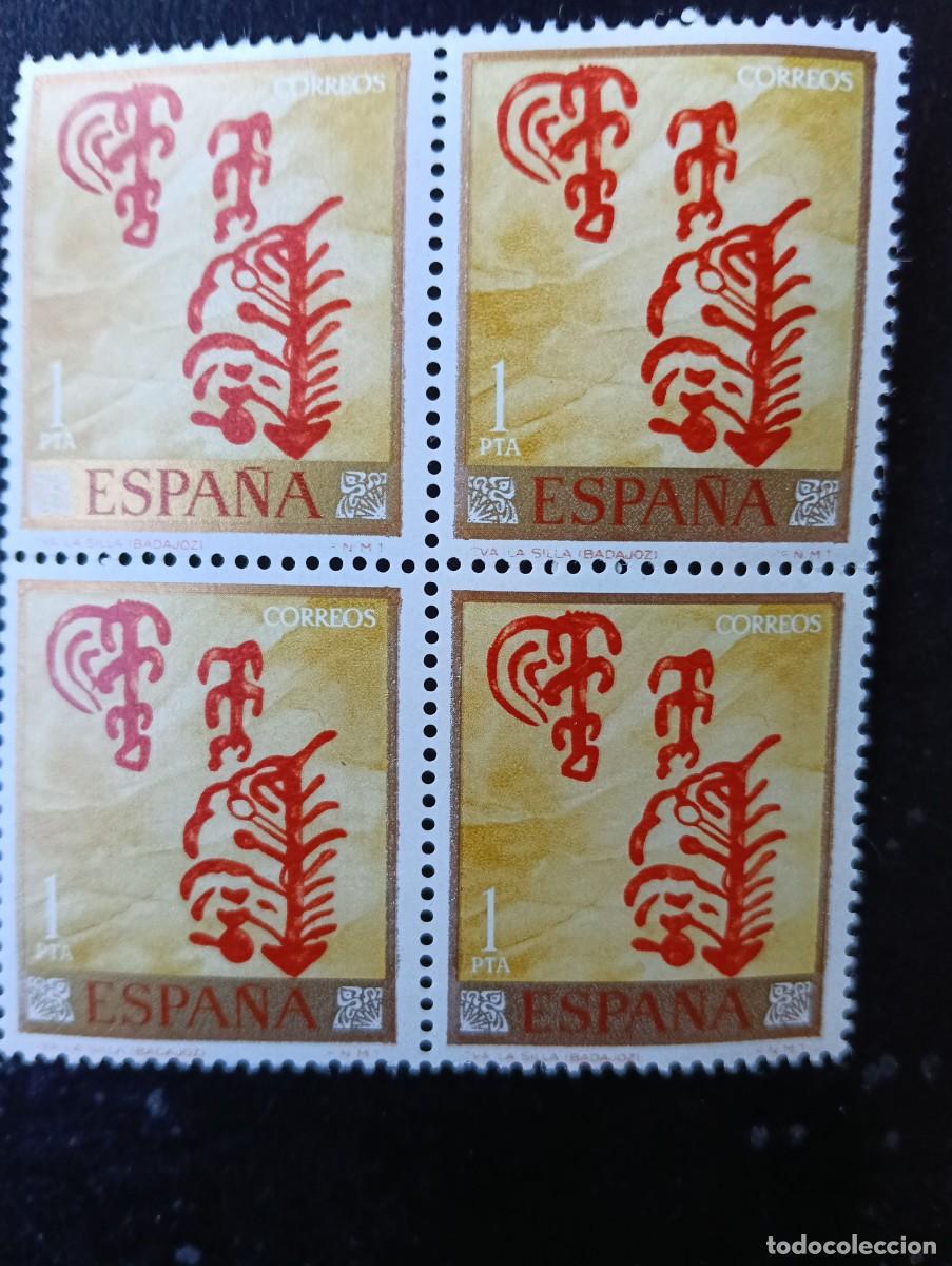 Briefmarken: Espa&ntilde;a 1967 - Edifil 1781 - PINTURAS RUPESTRES - Cueva LA SILLA, BADAJOZ - Bloque de 4