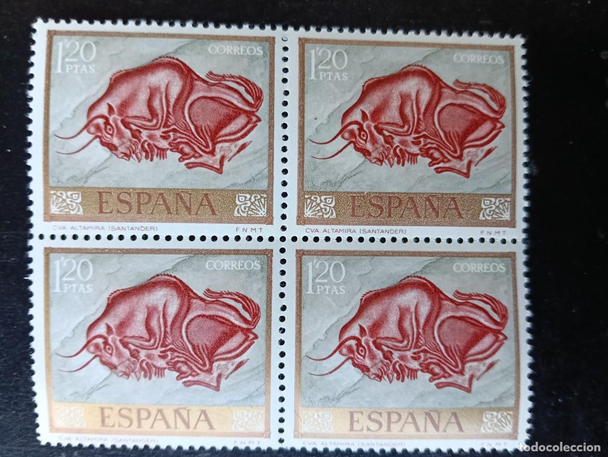 Briefmarken: Espa&ntilde;a 1967 - Edifil 1782 - PINTURAS RUPESTRES - Cueva ALTAMIRA, SANTANDER - Bloque de 4
