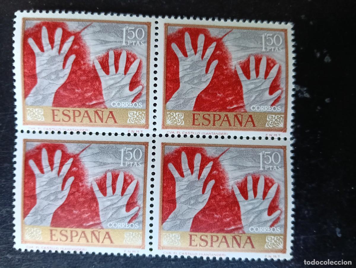 Briefmarken: Espa&ntilde;a 1967 - Edifil 1783 - PINTURAS RUPESTRES - Cueva EL CASTILLO, SANTANDER - Bloque de 4