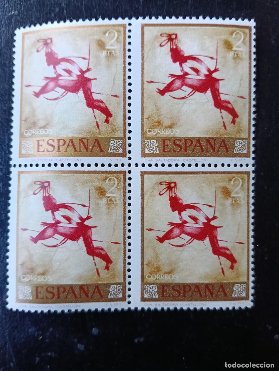 Briefmarken: Espa&ntilde;a 1967 - Edifil 1784 - PINTURAS RUPESTRES - Cueva SALTADORA, CASTELLON - Bloque de 4