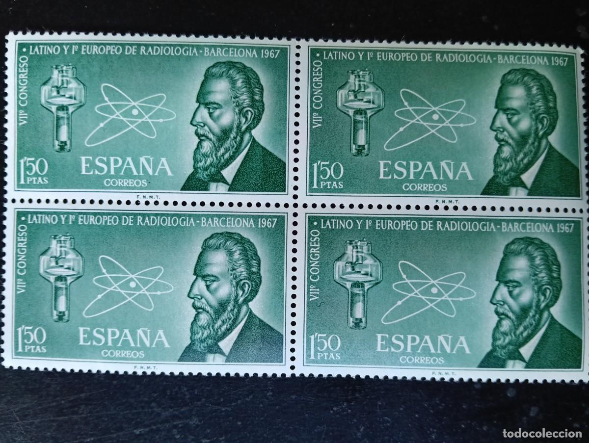 Briefmarken: ESPA&Ntilde;A 1967 - EDIFIL 1790 - CONGRESO LATINO Y EUROPEO DE RADIOLOGIA - BLOQUE DE 4