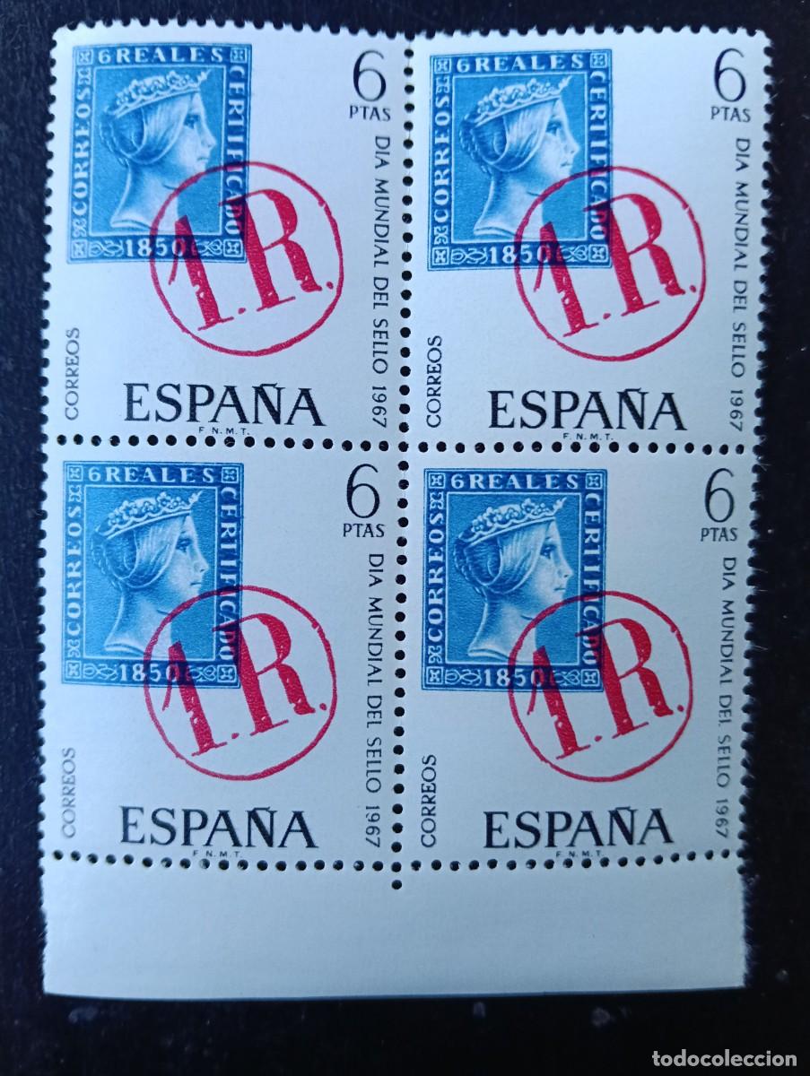 Briefmarken: ESPA&Ntilde;A 1967 - DIA MUNDIAL DEL SELLO - EDIFIL 1800 - BLOQUE DE 4