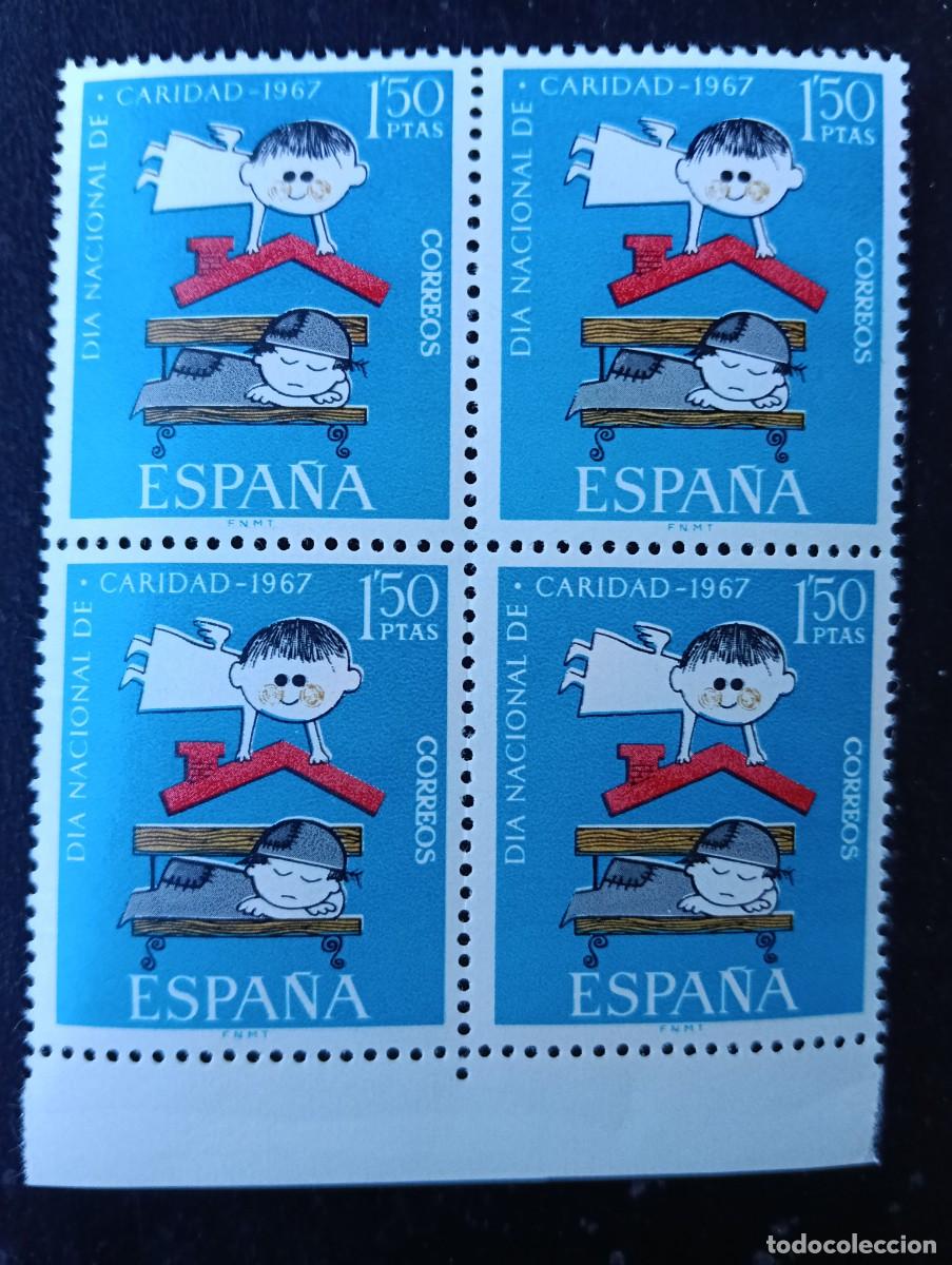 Sellos: ESPA&Ntilde;A 1967 - DIA MUNDIAL DE LA CARIDAD - EDIFIL 1801 - BLOQUE DE 4