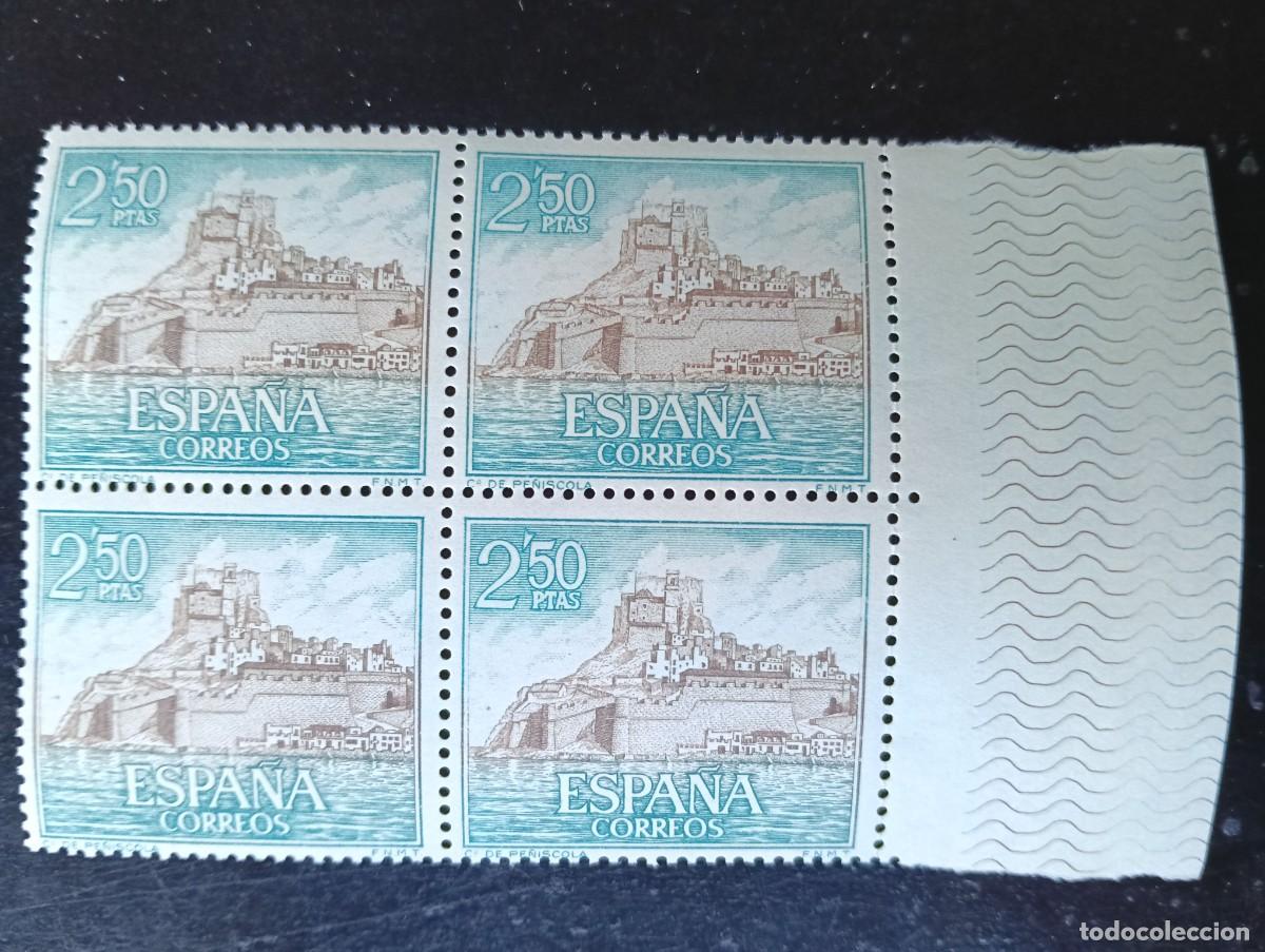 Selos: ESPA&Ntilde;A 1967 - EDIFIL 1813 - CASTILLOS DE ESPA&Ntilde;A - CASTILLO DE PE&Ntilde;ISCOLA, CASTELLON - BLOQUE DE 4