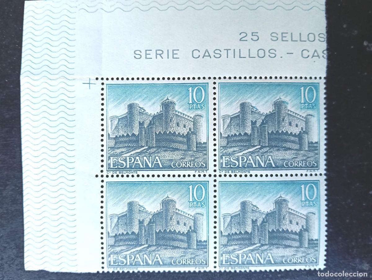 Selos: ESPA&Ntilde;A 1967 - EDIFIL 1816 - CASTILLOS DE ESPA&Ntilde;A - CASTILLO DE BELMONTE - BLOQUE DE 4