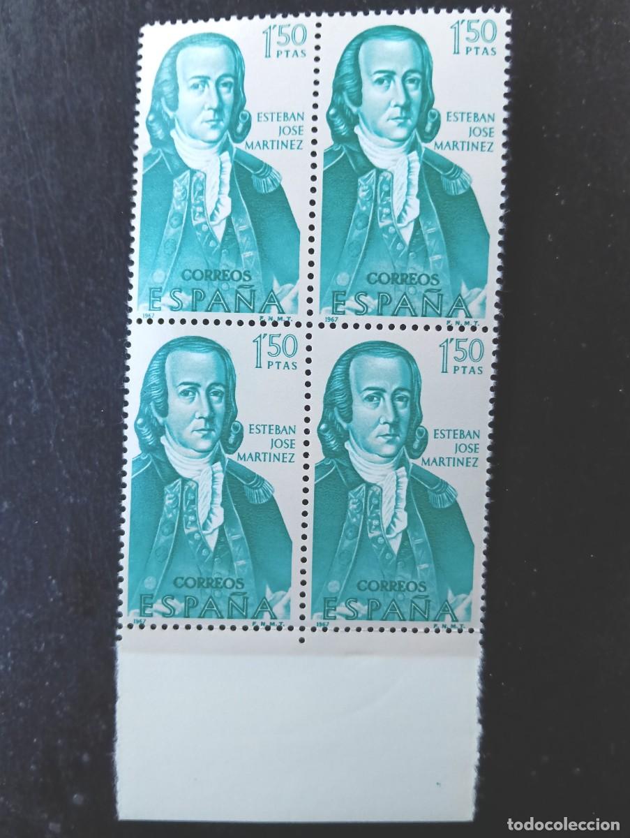 Briefmarken: Espa&ntilde;a 1967 - Edifil 1823 - Forjadores de Am&eacute;rica. Esteban Jos&eacute; Mart&iacute;nez - Bloque de 4
