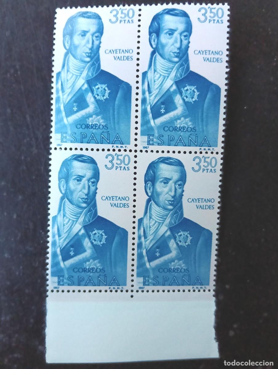 Briefmarken: Espa&ntilde;a 1967 - Edifil 1825 - Forjadores de Am&eacute;rica. Cayetano Vald&eacute;s - Bloque de 4