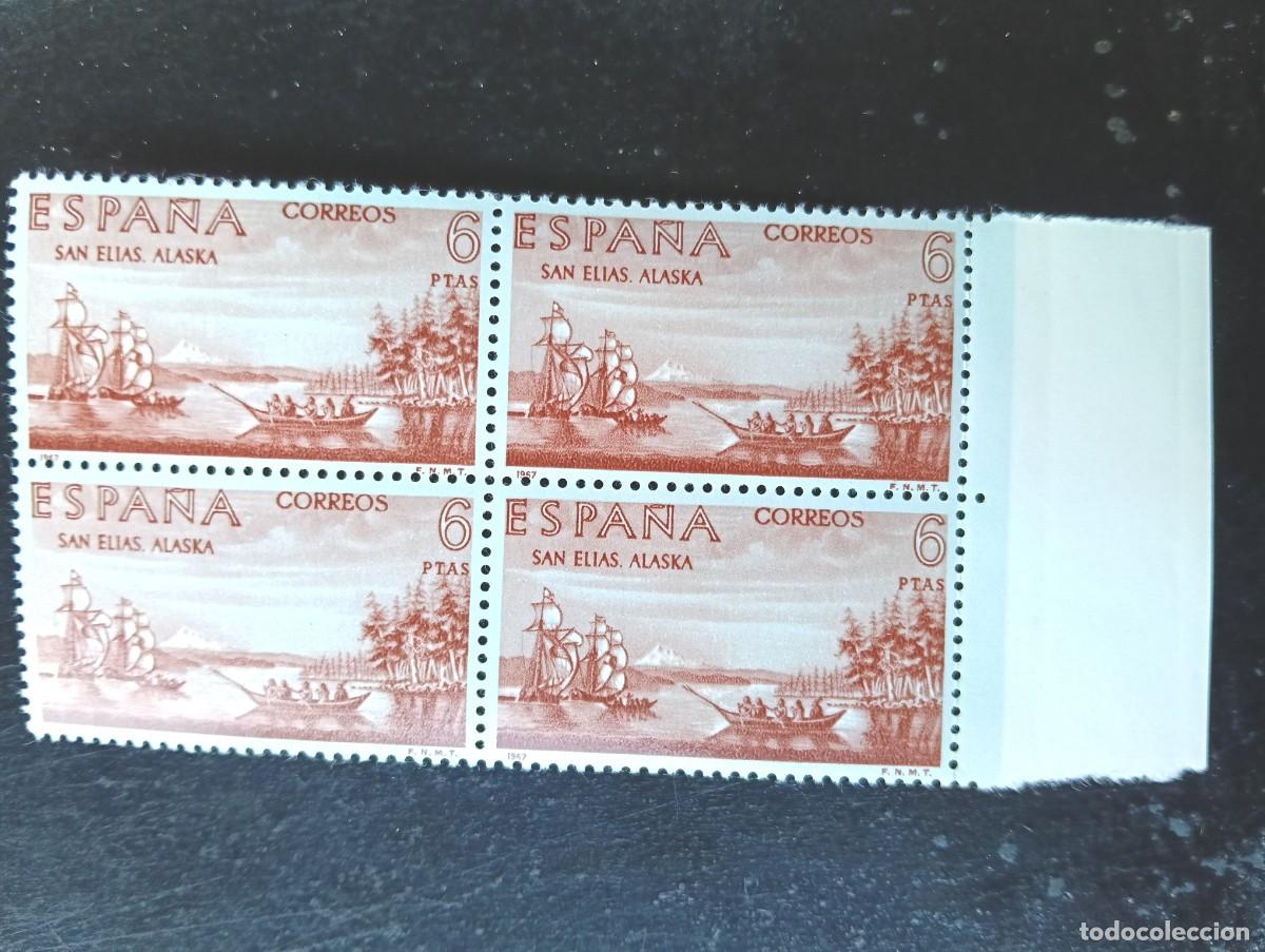 Briefmarken: Espa&ntilde;a 1967 - Edifil 1826 - Forjadores de Am&eacute;rica. San El&iacute;as, Alaska - Bloque de 4