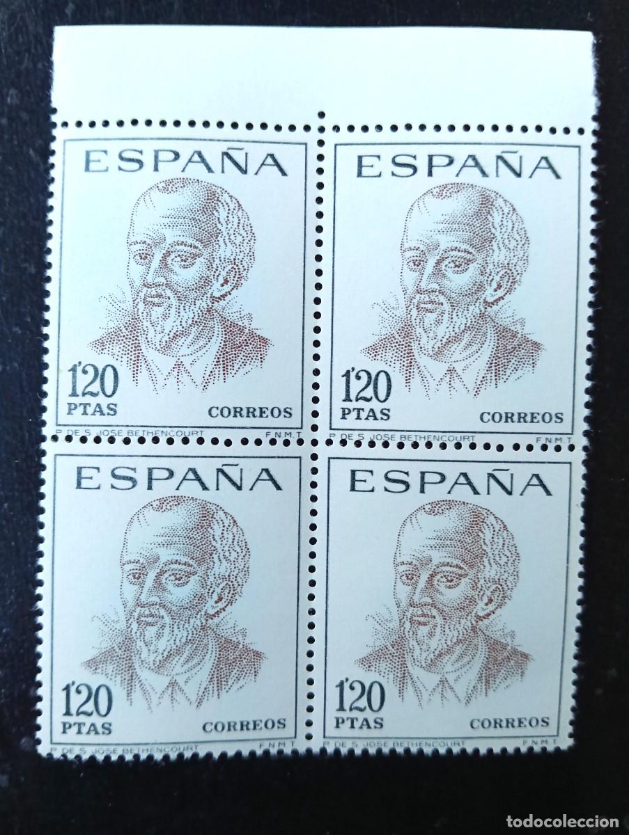 Briefmarken: Espa&ntilde;a 1967 - Edifil 1830 - Centenarios de celebridades. Pedro de San Jos&eacute; Bethencourt. Bloque de 4