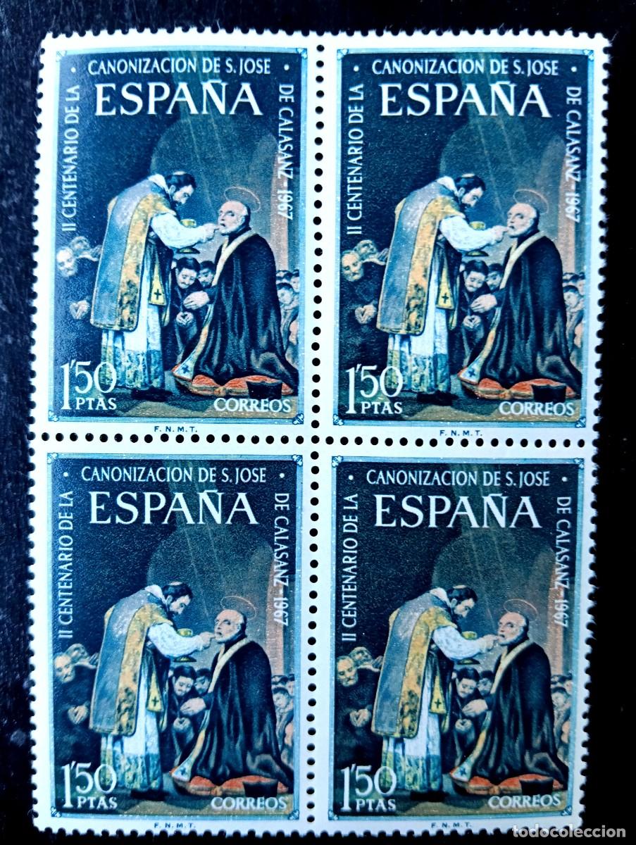 Selos: Espa&ntilde;a 1967 - Edifil 1837 - II centenario San Jos&eacute; de Calasanz. Comuni&oacute;n (Goya). Bloque de 4