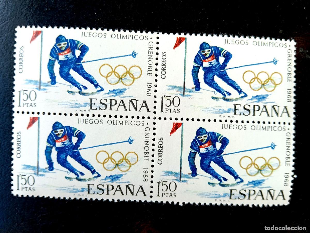 Briefmarken: Espa&ntilde;a 1968 - X JJOO de invierno de Grenoble - Edifil 1851 - BLOQUE DE 4