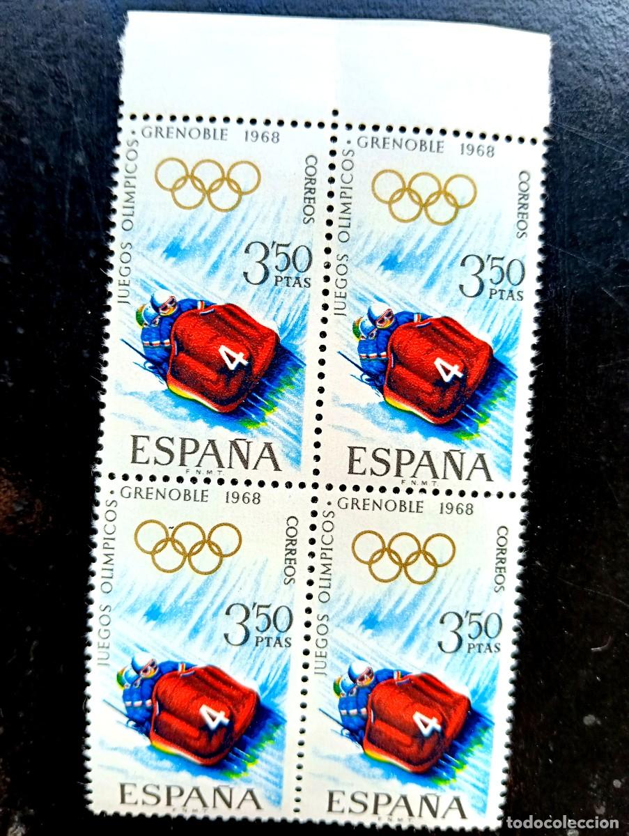 Selos: Espa&ntilde;a 1968 - JUEGOS OLIMPICOS de invierno de Grenoble - Edifil 1852 - BLOQUE DE 4