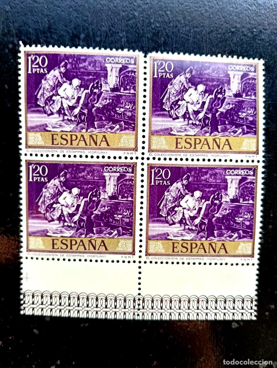 Briefmarken: Espa&ntilde;a 1968 - Edifil 1857 - Mariano Fortuny. El coleccionista de estampas - Bloque de 4