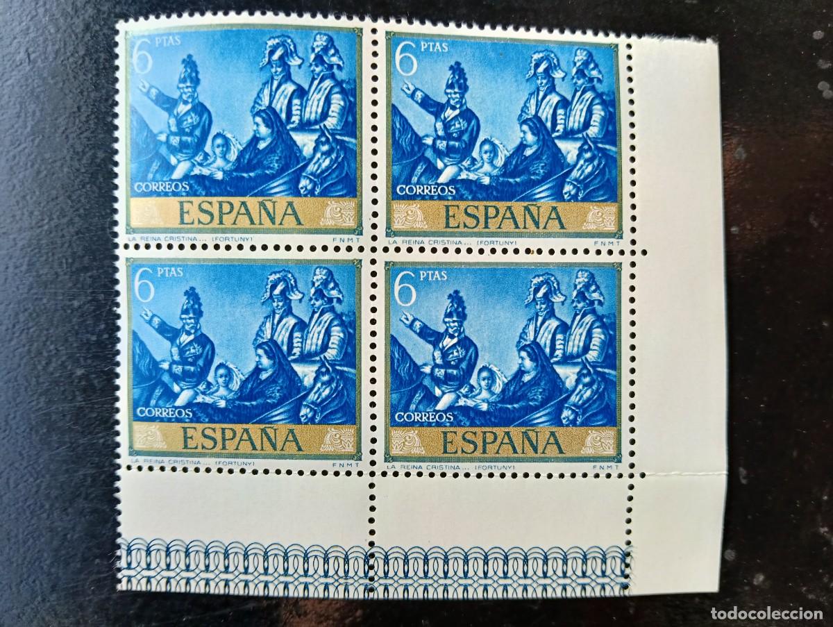 Selos: Espa&ntilde;a 1968 - Edifil 1863 - Mariano Fortuny. Reina Cristina - Bloque de 4